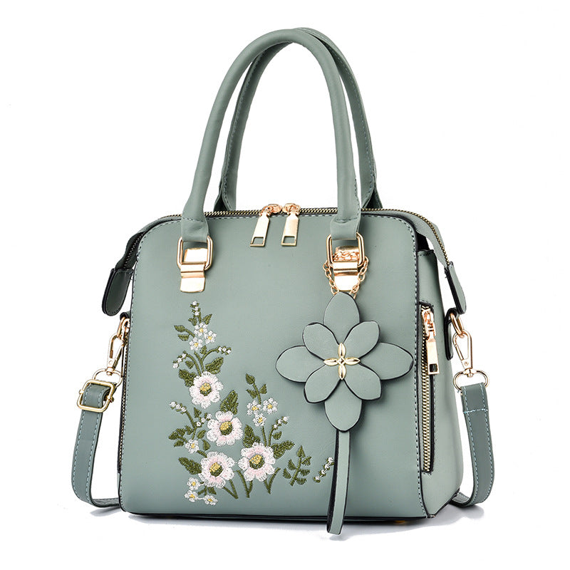 Fashion Flowers Embroidered Handbag Women Shoulder Bag