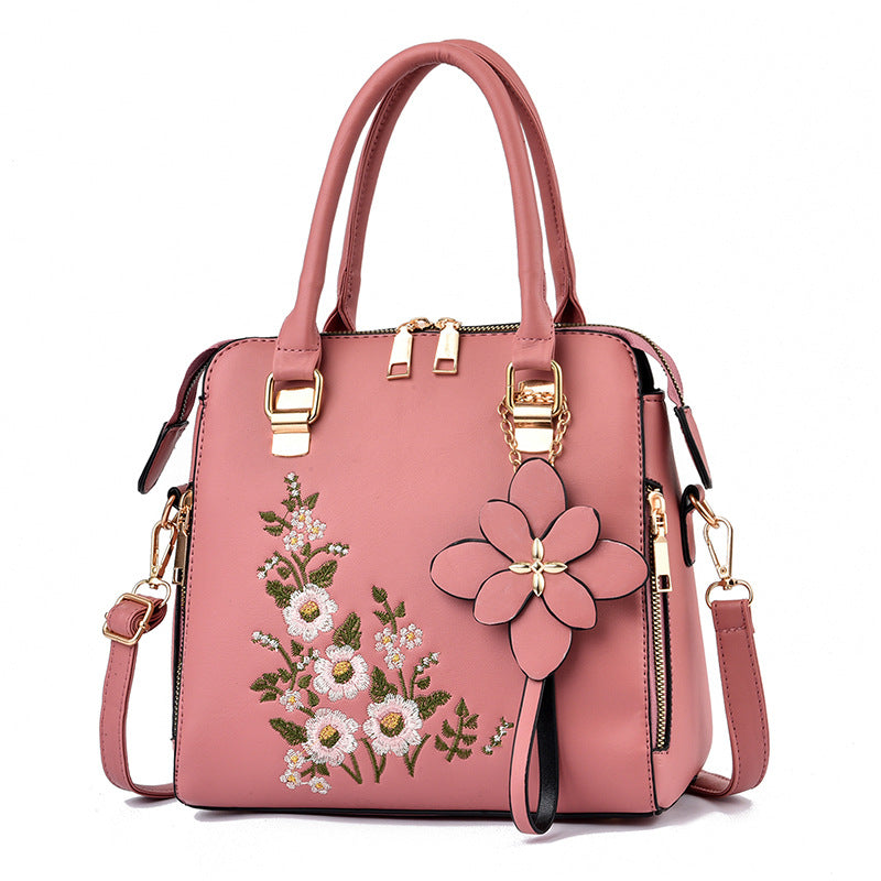 Fashion Flowers Embroidered Handbag Women Shoulder Bag