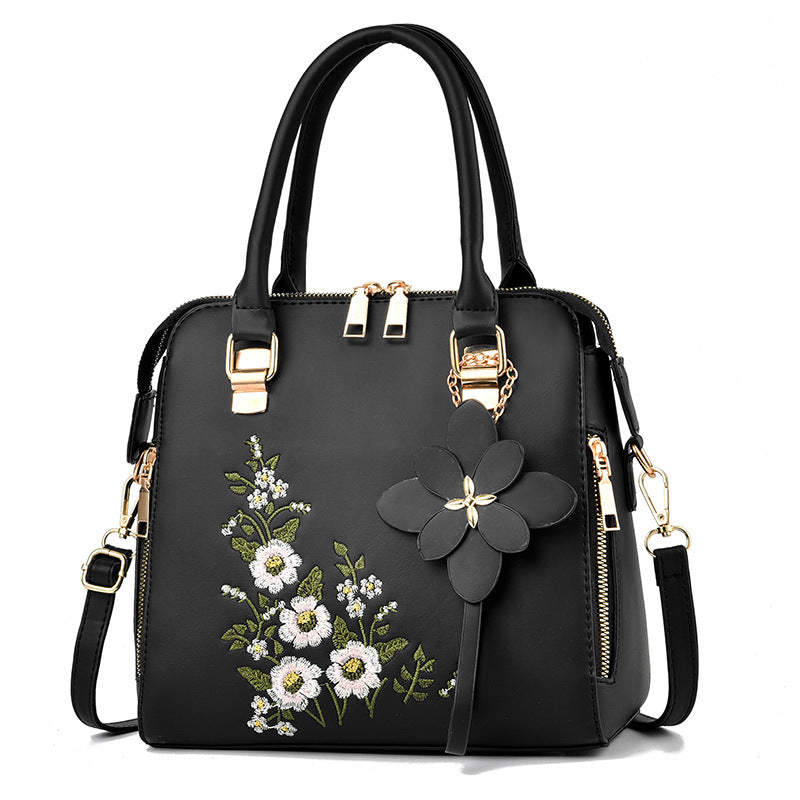 Fashion Flowers Embroidered Handbag Women Shoulder Bag