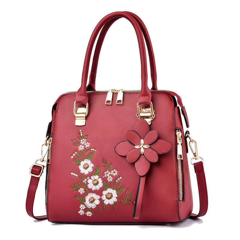 Fashion Flowers Embroidered Handbag Women Shoulder Bag